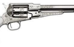 Pietta 1858 Remington Texas Nickel General Custer Model - White Polymer Grip - Black Powder Revolver - .44 Caliber - Nickeled Frame & Barrel - RBN44/CS/IG