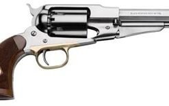 Pietta™ 1858 Remington Stainless Steel Black Powder Revolver - Sheriff - .44 Caliber - Laser Checkered Grips - RGSSH44LC