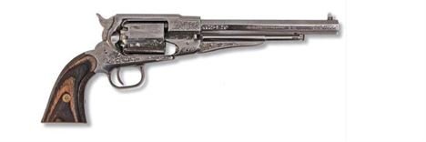 Traditions™ Nickel 1858 Remington Revolver - .44 Cal Engraved Percussion Pistol - FR185836